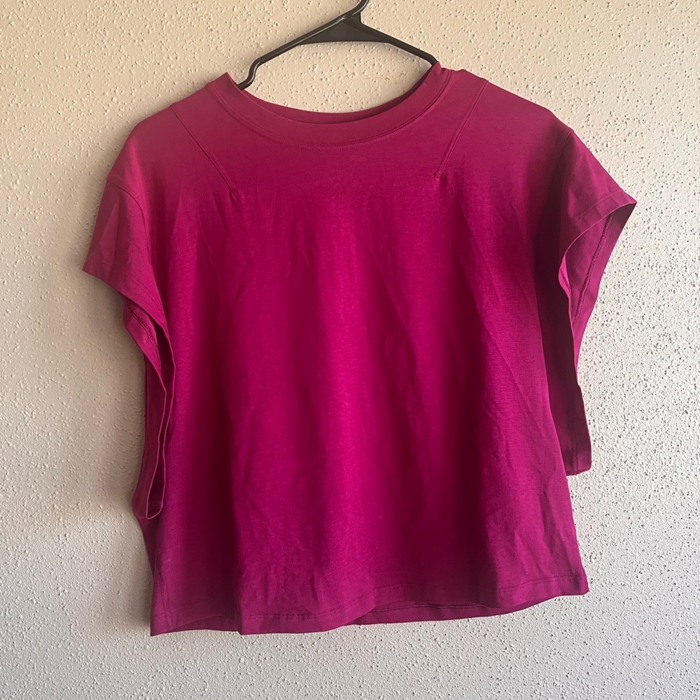 Lululemon Love Crew T-Shirt Size 4 Sonic Pink Pima 94% Cotton Short Sleeve Tee